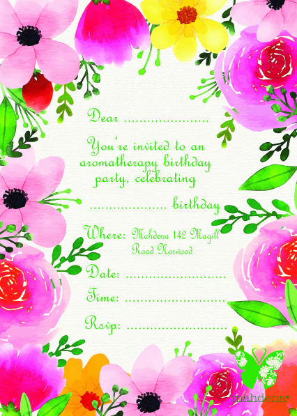 Birthday Invitation Spring Flower